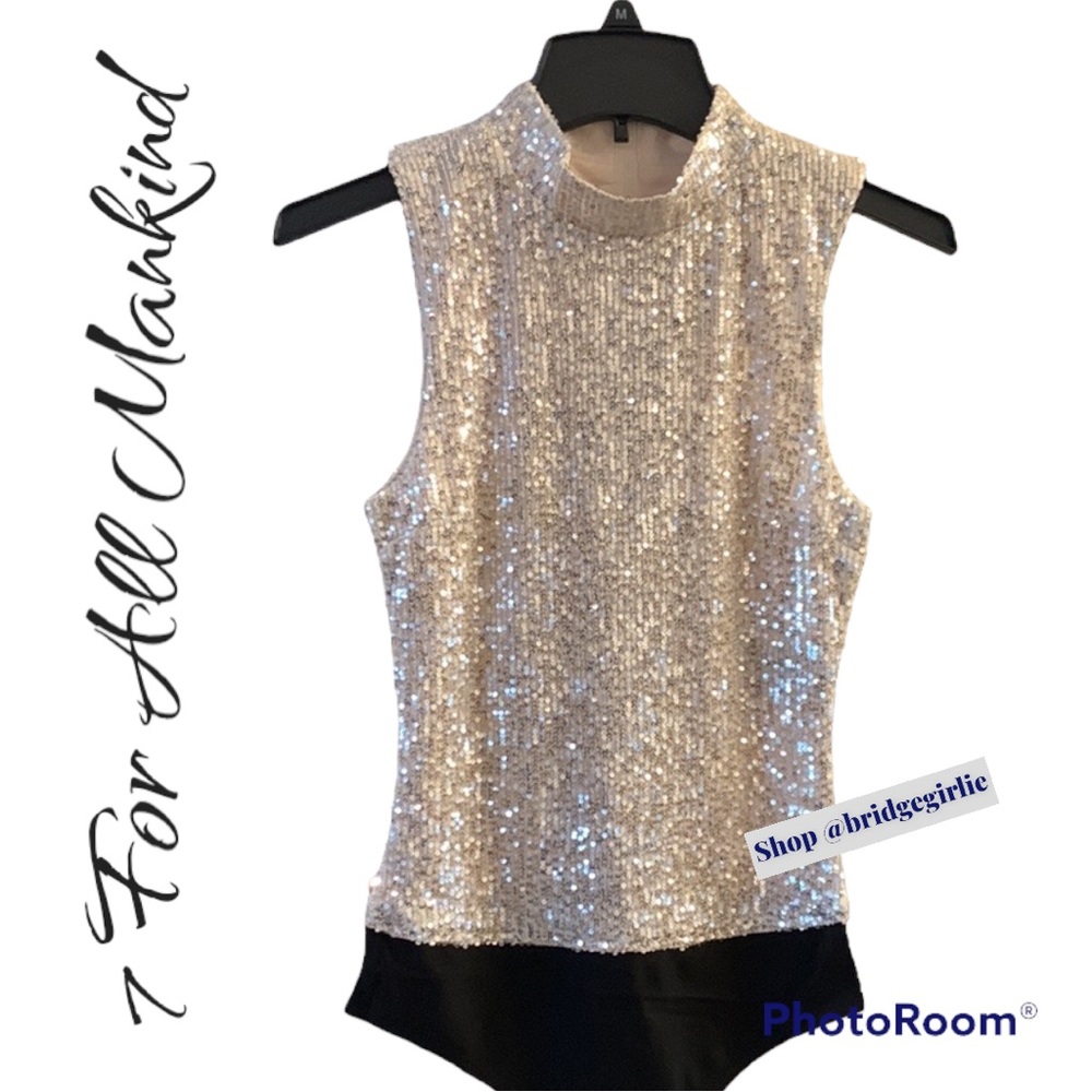 7 For All Mankind Sequin Bodysuit New with Tags - Picture 2 of 7